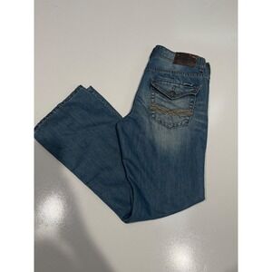 Seven7 Mens Bootcut Jeans Medium Wash Blue Denim 32W x 32L Contrast Stitch‎